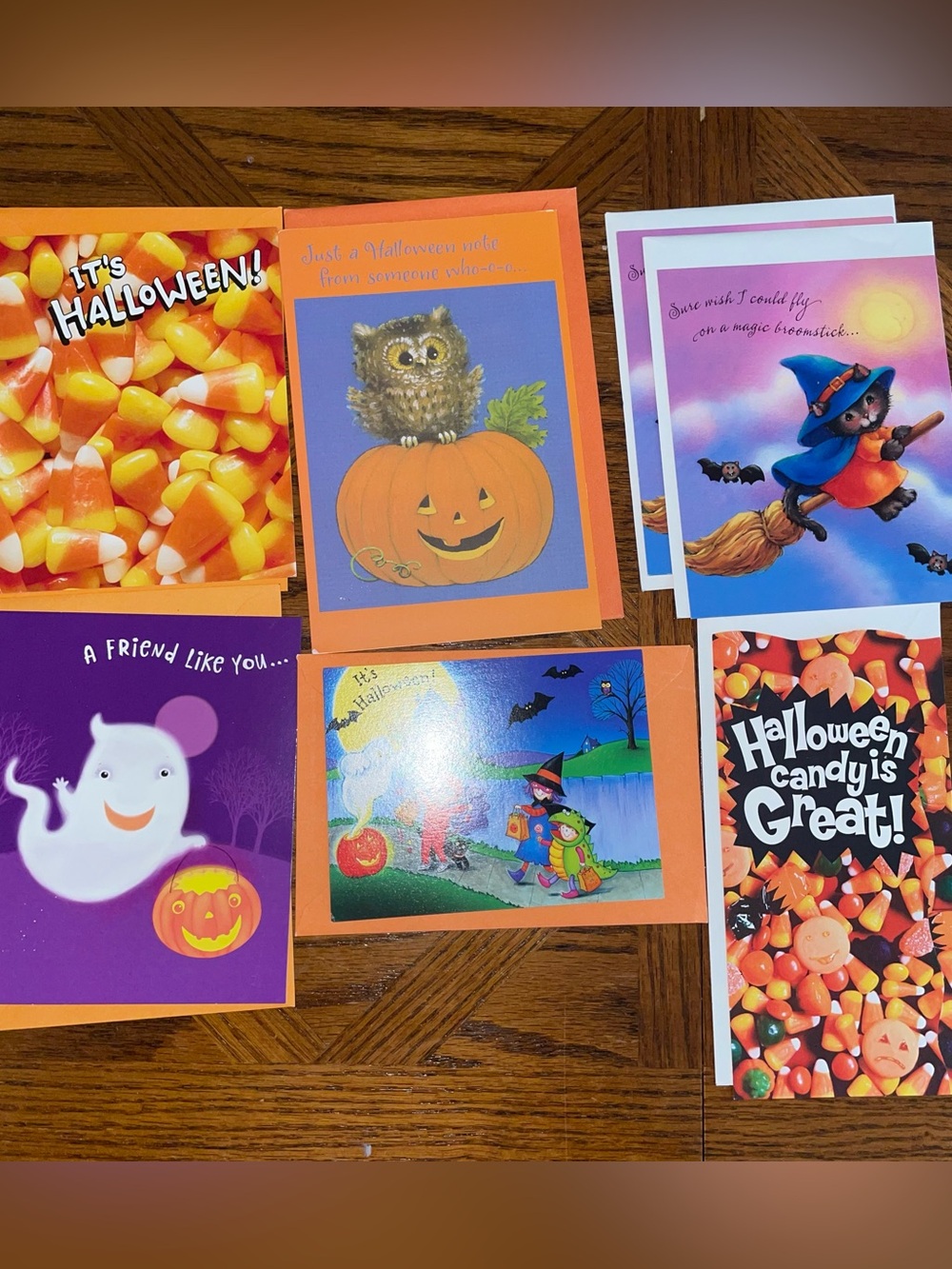 7 Hallmark Halloween Card Mix - Older styles Hallmark etc New Unused